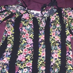 Off the shoulder floral shirt